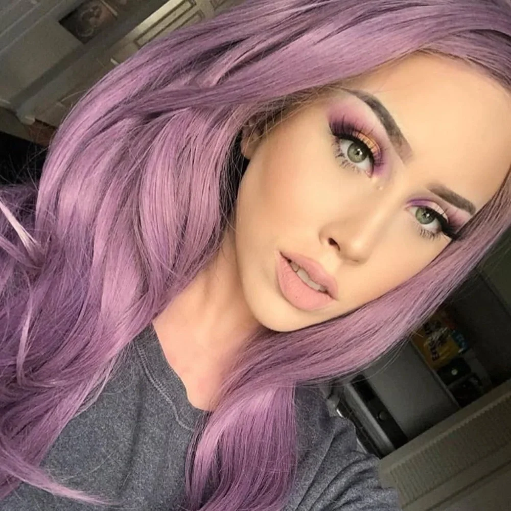 🦄Lollipop Purple 24” LACEFRONT Wig *NWT*
